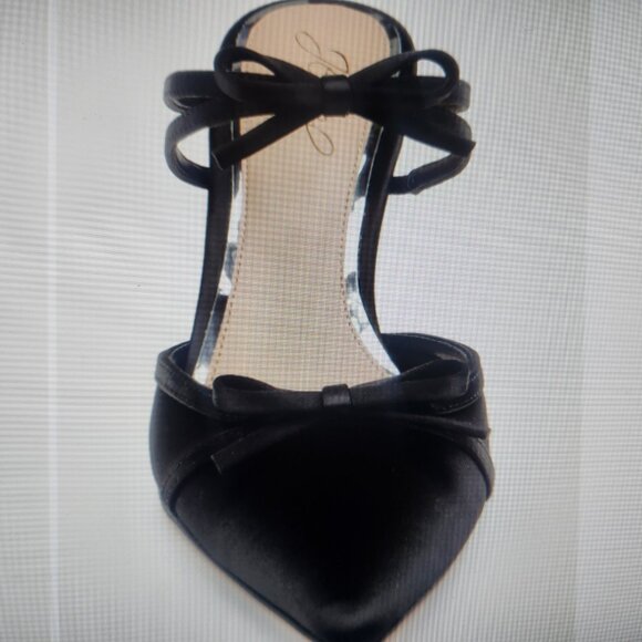 Jewel Badgley Mischka " Klarise" Black Satin Heels. NIB. Size 6 - Picture 13 of 13